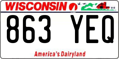 WI license plate 863YEQ
