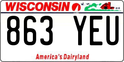 WI license plate 863YEU