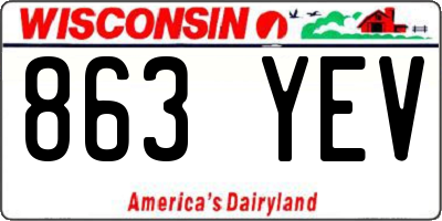 WI license plate 863YEV