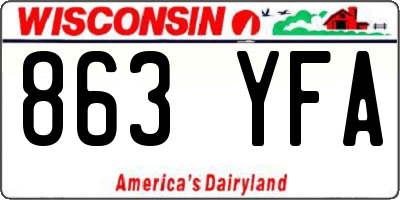 WI license plate 863YFA