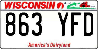 WI license plate 863YFD