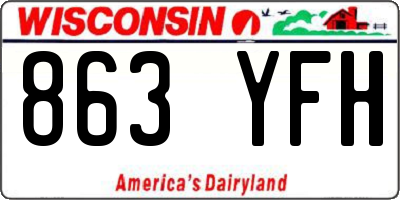 WI license plate 863YFH