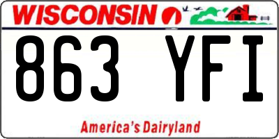 WI license plate 863YFI