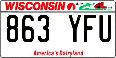 WI license plate 863YFU