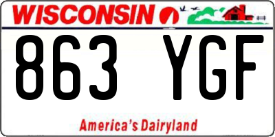 WI license plate 863YGF