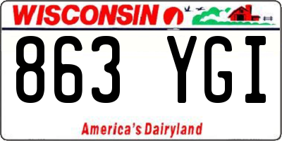 WI license plate 863YGI
