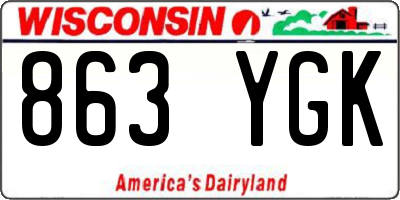 WI license plate 863YGK
