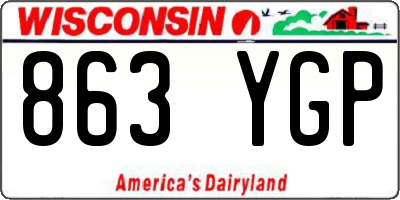 WI license plate 863YGP