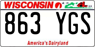 WI license plate 863YGS
