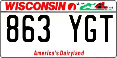 WI license plate 863YGT