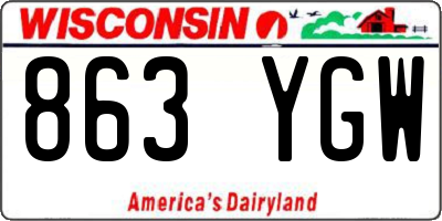 WI license plate 863YGW