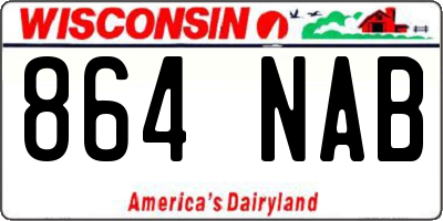 WI license plate 864NAB