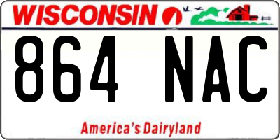 WI license plate 864NAC