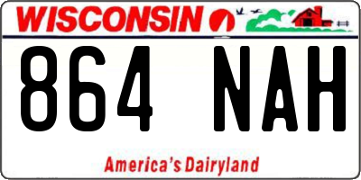 WI license plate 864NAH