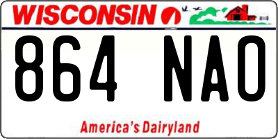 WI license plate 864NAO