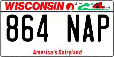 WI license plate 864NAP