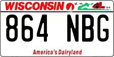 WI license plate 864NBG