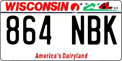 WI license plate 864NBK