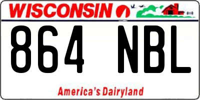 WI license plate 864NBL