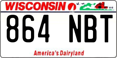 WI license plate 864NBT