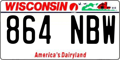 WI license plate 864NBW