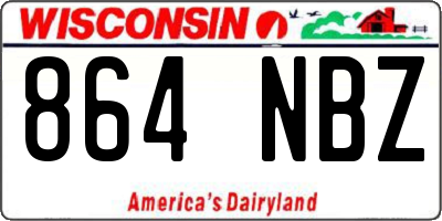 WI license plate 864NBZ