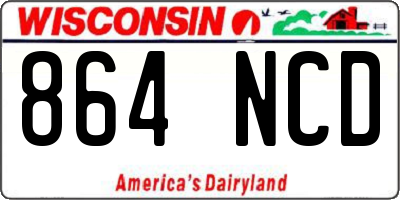 WI license plate 864NCD