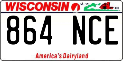 WI license plate 864NCE