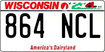 WI license plate 864NCL