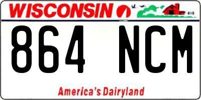 WI license plate 864NCM