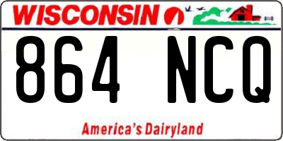 WI license plate 864NCQ