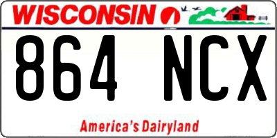 WI license plate 864NCX