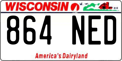 WI license plate 864NED