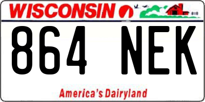 WI license plate 864NEK