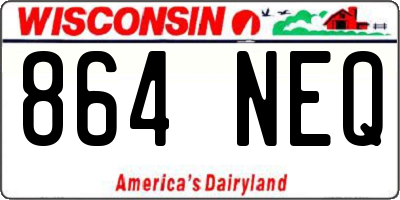 WI license plate 864NEQ