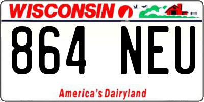 WI license plate 864NEU