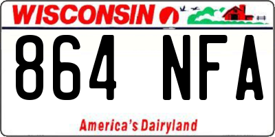 WI license plate 864NFA