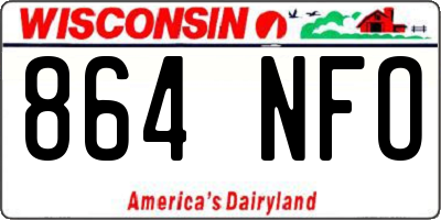 WI license plate 864NFO