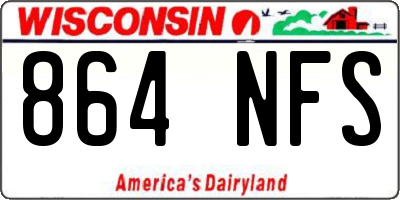 WI license plate 864NFS