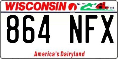 WI license plate 864NFX