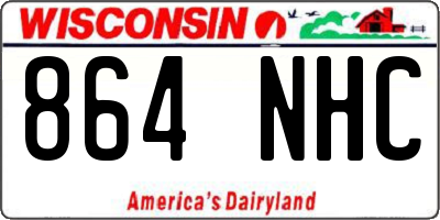 WI license plate 864NHC