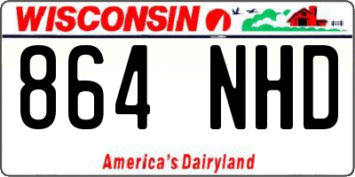 WI license plate 864NHD