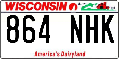 WI license plate 864NHK