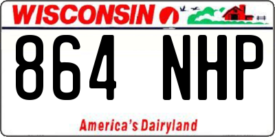 WI license plate 864NHP
