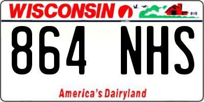 WI license plate 864NHS