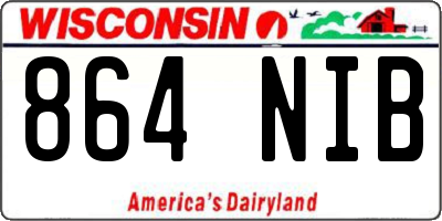 WI license plate 864NIB