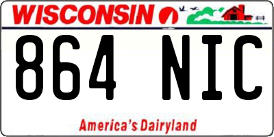 WI license plate 864NIC