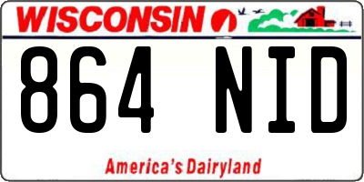 WI license plate 864NID