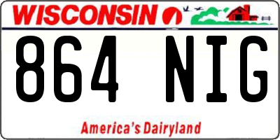 WI license plate 864NIG