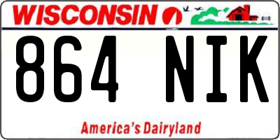 WI license plate 864NIK